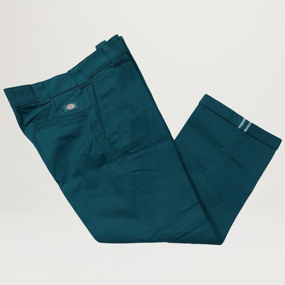 Dickies Regular Fit Cuffed Work Pants Forest Green 34 x 27 new